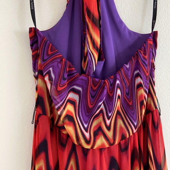 Bisou Bisou Neck Tie Multi Color Long Dress - Picture 7 of 8